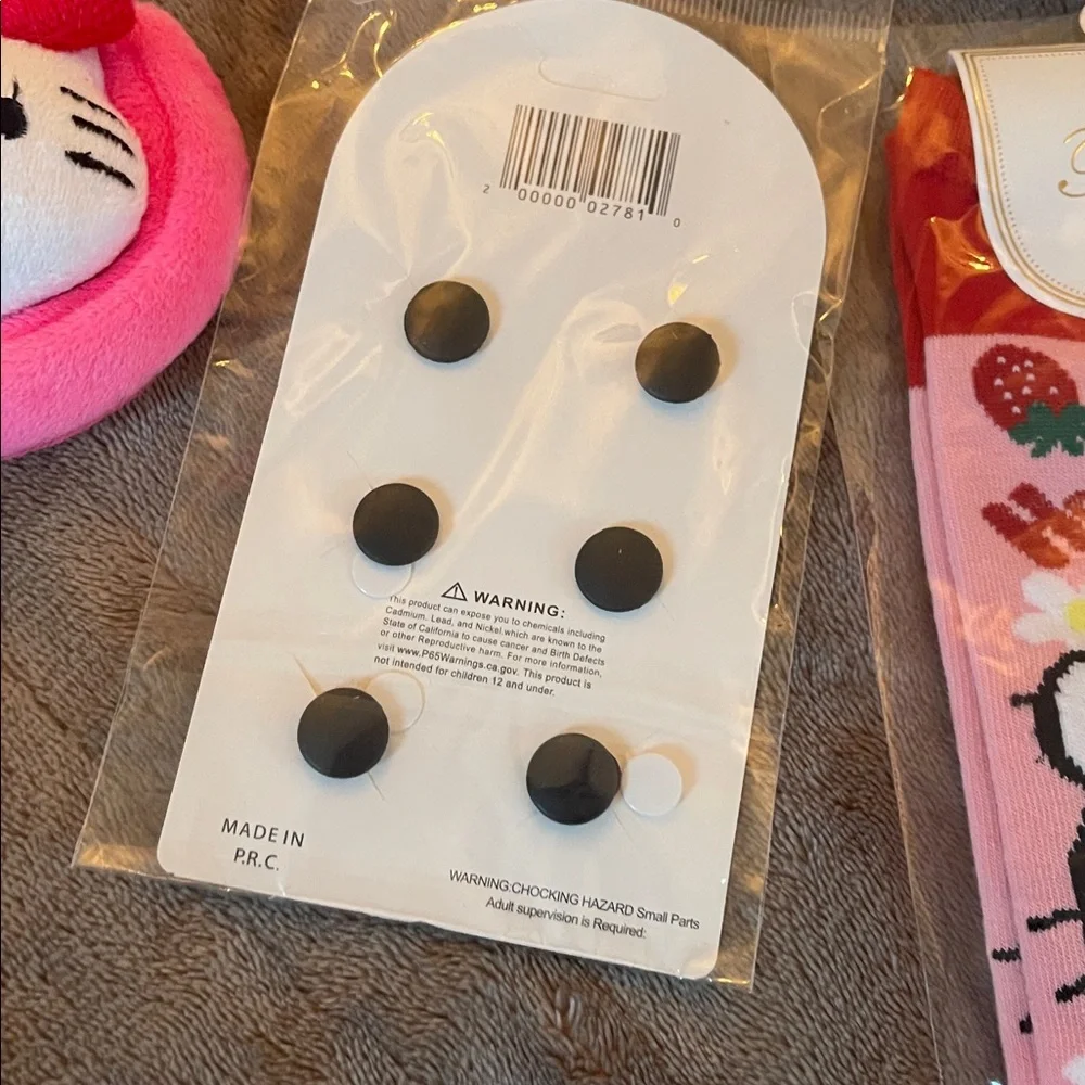 Hello Kitty Pink Kids Accessory Set jewelry socks croc charms notebook more nwt